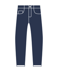 Blue men's jeans. Vector illustration.