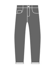 Grey men's jeans. Vector illustration.