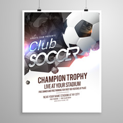 soccer sports brochure flyer design template
