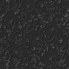 3D paper art pattern curve spiral leaf flower