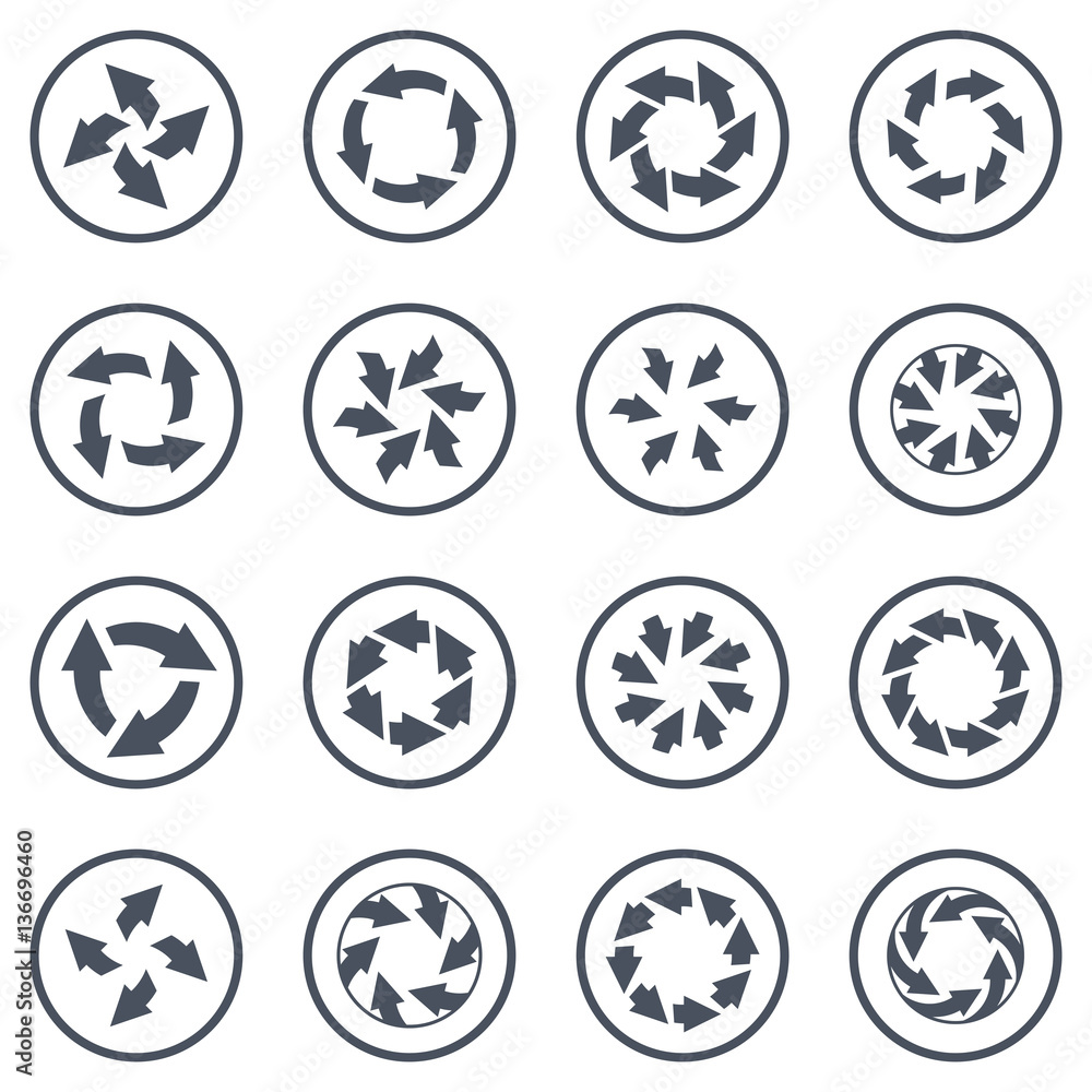 Poster set of arrows. vector reload arrows. rotation.