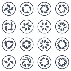 Set of arrows. Vector reload arrows. Rotation.