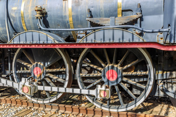 Low part of an old locomotive