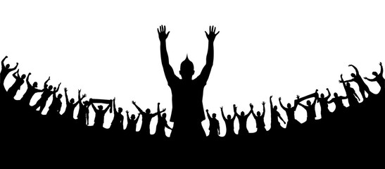 Background with cheering people