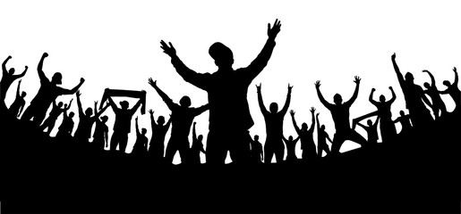 Background with cheering people