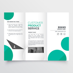 modern green dots trifold brochure design