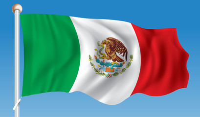 Naklejka premium Flag of Mexico