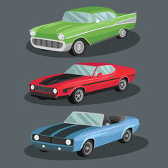 Sport Retro  Cars image design set 