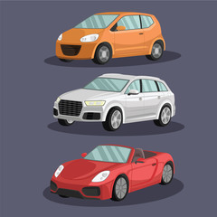 Cars image design set illustration 