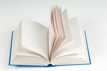 Open book on table. Back to school. Copy space
