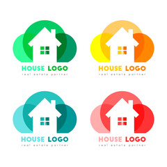 Real estate house logo concept. Eps10 vector and color set.