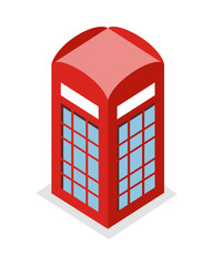 Call Box Illustration in Isometric Projection.