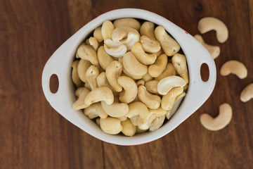 cashew nuts top view