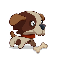 cute cartoon dog with a bone
