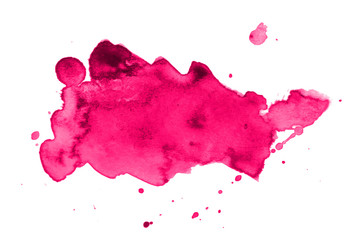 Colorful abstract watercolor circle with splashes and spatters. Modern creative watercolor background for trendy design.