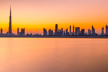 Dubai skyline at dusk