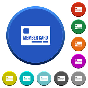 Member card beveled buttons