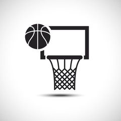 Basket Flat Vector Icon. Basketball Icon. Sport Vector Illustration.