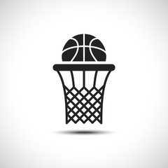 Basket Flat Vector Icon. Sport Vector Illustration. Basketball Icon.