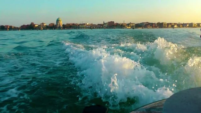 Venice, boat going from lido to venice