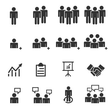 business people team icons . symbol set finance vector illustrat