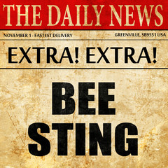 bee sting, article text in newspaper
