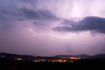 Storm, lightning, Czech republic