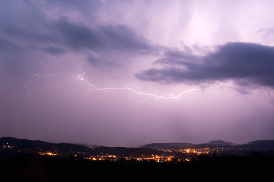 Storm, lightning, Czech republic