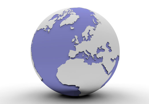 3D render - purple globe