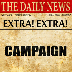 campaign, article text in newspaper