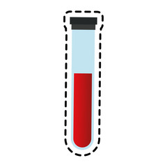 test tube with blood icon image vector illustration design 