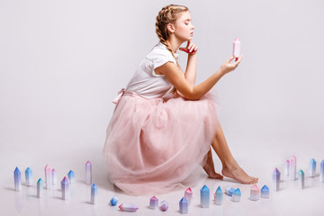 Photo Series, dear sisters in pastel colors, glitter.