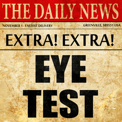 eye test, article text in newspaper