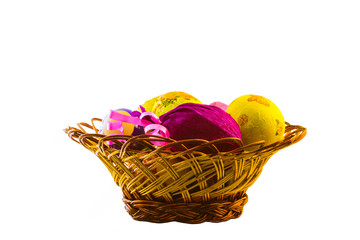 Easter eggs on a white background