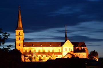 Bamberg, Germany – Night view in the historical town of Bamberg, Bavaria, region Upper Franconia, Germany
