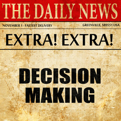 decision making, article text in newspaper