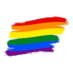 Obraz premium Brushstroke Rainbow Flag LGBT Movement