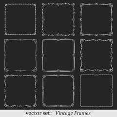Vector set of vintage frames