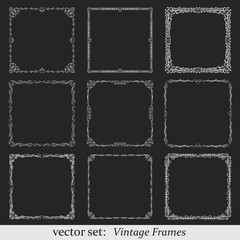 Vector set of vintage frames