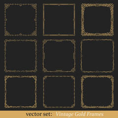 Vector set of vintage frames