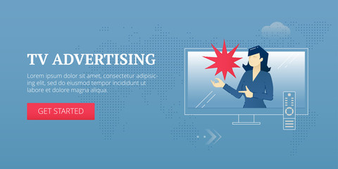 Obraz na płótnie Canvas TV advertising web banner