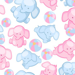 Fototapeta premium Elephant baby seamless pattern