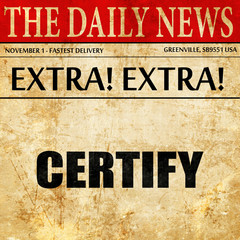 certify, article text in newspaper