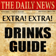 drinks guide, article text in newspaper