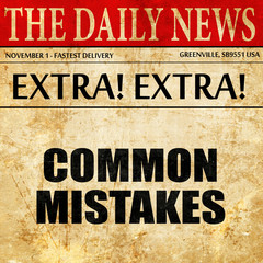 common mistakes, article text in newspaper