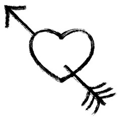 Black Arrow Piercing Heart - 136709032