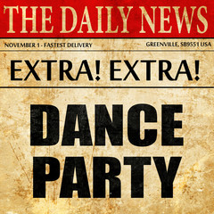 dance party, article text in newspaper