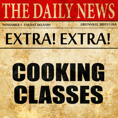 cooking classes, article text in newspaper
