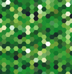 Fototapeta na wymiar Green seamless abstract mosaic background. Hexagons geometric background. Design elements. Vector illustration.