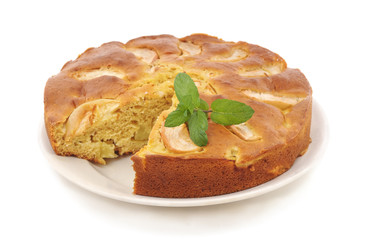 Homemade pie with apples.